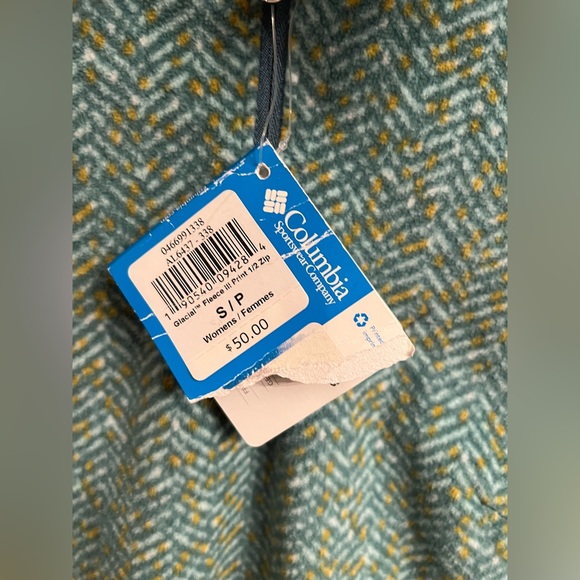 NWT Columbia Fleece Pullover Size SMALL Green Half Zip Sweatshirt - Picture 4 of 10